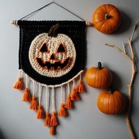 🎃 Add a touch of spooky charm to your Halloween Decor with our " spooky pumpkin Halloween" wall hanging.  🎃 This cute and gothic-inspired macrame piece is perfect for adding a Vintage Halloween vibe to your living room or Halloween Party. 🎃 It's a unique and festive gift that will delight any Halloween enthusiast. 🎃 This spooky pumpkin Halloween is handcrafted/ hand woven with Natural Friendly Cotton Cord. 💙If you have any questions feel free to ask, I'm here to help you. and I'd be happy t