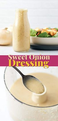 Add some flavor to your salads with this delicious sweet onion dressing recipe. Made from scratch, this easy recipe takes minutes to make and is the perfect balance of sweet and tangy. I know you are going to love this one!