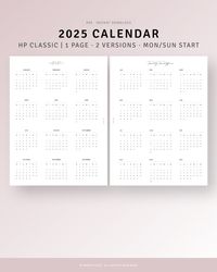 New Year Planning, 12 Monthly Calendar, Instant Download, Year on 1 Page, Annual Overview Sheet, 2025 Full Year Calendar, Monday Sunday Start  [💡MonthlyJoy's Checkpoint!] 2025 𝑷𝒓𝒊𝒏𝒕𝒂𝒃𝒍𝒆 𝑪𝒂𝒍𝒆𝒏𝒅𝒂𝒓 𝑯𝑷 𝑪𝒍𝒂𝒔𝒔𝒊𝒄 𝑰𝒏𝒔𝒆𝒓𝒕𝒔 𝑷𝒓𝒊𝒏𝒕𝒂𝒃𝒍𝒆. Make the most of 2025 by ordering your Minimalist Planner Calendar now. Choice your preferred version, and let's embark on a year of productivity and creativity together!  · 2025 Calendar: 1 page (2 Versions) · Monday, Sunday Start Included · High-Quality Design  [📏SIZE] Happy Planner Classic (177.8 x 234.95 mm/ 7 x 9.25 inches)