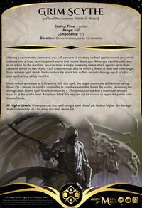 Revised Brew: Grim Scythe (3rd level Necromancy) - a classic favorite revised with better wording and balance [Playtesting needed] : Mythmaker5e