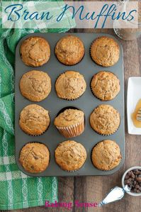 These hearty Bran Muffins are made with healthy ingredients like whole grain flour, wheat bran, honey, raisins and apple. They are a tasty and wholesome treat made without refined sugar.