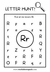 Find the Letter R Worksheet, Alphabet R Hunt Activity Free Printable for Kids - worksheetspack