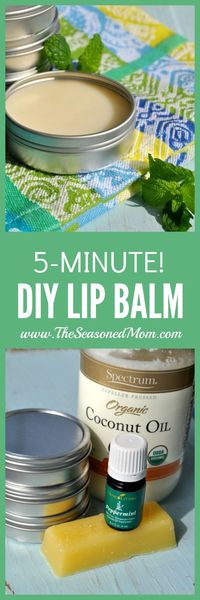 This 5-Minute DIY Lip Balm only needs 3 ingredients and a microwave! So easy, so luxurious, and the perfect little gift!