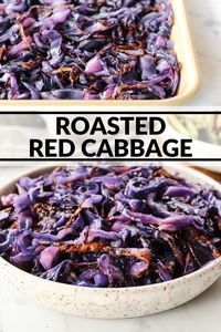 Red cabbage (often called purple cabbage) is a beautiful side dish. I'm teaching you how easy it is to roast it so that it's tender with crispy edges!