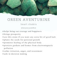 Find out more information about Green Aventurine on my website. Follow the link for more details. Ethically sourced crystals are available for sale there as well! Don't forget to subscribe to our newsletter