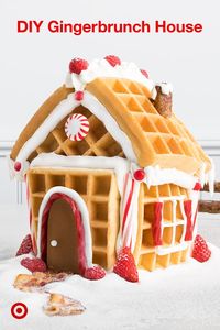 Turn your gingerbread house into a gingerbrunch house and use it as a holiday centerpiece.