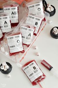 Entertain guests at your Halloween party with these blood bags! This red Halloween Drink (non-alcoholic) is perfect for filling fake I.V. bags designed specifically for drinks. Learn tips for how to fill and clip the bags and how to make easy edible fake blood splatters! Also a great accessory to your vampire costume.