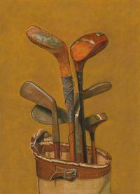 Vintage Golf Clubs fine art glicee reproduction by fernpaintings, $36.00