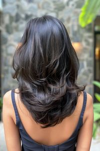 From the elegant rounded long layered haircut you see here to stunning v-shapes and u-cuts, there are many beautiful long layered hair ideas to try. Click through to see 40+ examples of the gorgeous long layered haircuts aesthetic and follow us for more hairstyles and hair color inspo!