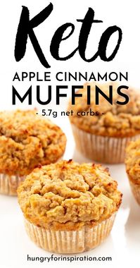 Apple cinnamon muffins and the keto diet - that's a combination that surely doesn't work, right? Well, only if you don't know about these sugar-free keto apple cinnamon muffins with only 5.7g net carbs per muffin! They are very easy and quick to prepare and are perfect to satisfy your sweet tooth without a lot of carbs!