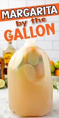 This Margarita By The Gallon recipe makes preparing the classic tequila cocktail in a big batch a breeze! Instead of measuring out the tequila, lime juice, triple sec, and agave syrup for each individual drink, you can easily make a much quicker cocktail in a one gallon container for a crowd.