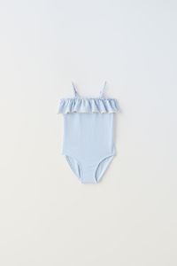 6 MESES - 6 ANOS/MAIÔ LISTRADO COM BABADO - Azul / Branco | ZARA Brasil