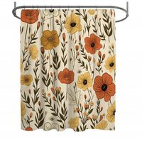 Upgrade your bath decor with this Floral Vintage shower curtain. The perfect flower shower curtain to fit in with your garden bath decor. Your new designer botanical shower curtain will be vibrant and one of a kind! It is made of mildew resistant fabric. This artistic aesthetic shower curtain is specially dyed into the fabric and will not fade. Easily clean the curtain in the wash machine. The design covers the entire shower curtain, and there is 12 reinforced hook holes on the top hem line. Our