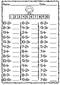 subtraction activities worksheet