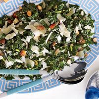 Kale Salad with Dates, Parmesan and Almonds Recipe | Epicurious