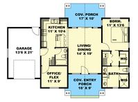 Plan 350048GH: 1000 Square Foot Craftsman Cottage With Vaulted Living Room