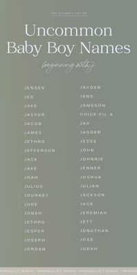 On the hunt for cute boy names that start with J? This list of cute baby names for boys is full of tons of name inspiration for expecting mamas to be - from almost uncommon baby names that should def be used more often, to popular baby names that are totally modern - check out the full list of names with meanings >>>