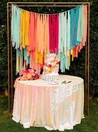 rainbow ribbon garland