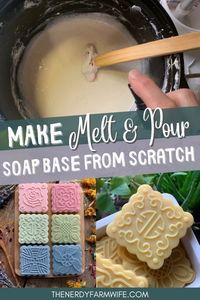 How to make your own melt and pour soap base, from scratch! Include three different recipe variations.