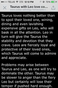 Taurus and Leo