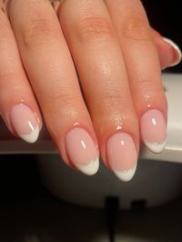 White french tip with silver detail