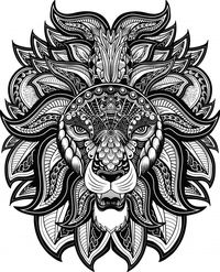 Lion head zentangle style white and blac... | Premium Vector #Freepik #vector #hand