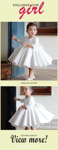 Couture Flower Girl Dresses High-end Ivory Satin Flower Girl Dress Modern With Sleeves Toddler Girls Pageant Gown #TG7024 at GemGrace. View more special Flower Girl Dresses,Cheap Flower Girl Dresses now? #GemGrace To buy delicate gowns at affordable prices. Over 399 new styles added, shop now to get $5 off!