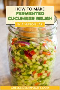 Fermentation is so much easier than canning, and doesn't require a bunch of equipment. Just a mason jar, a glass weight, and a fermentation lid, and you're off to the races. Try this delicious fermented relish recipe. It is amazing on hamburgers, hot dogs, or in your favourite potato salad recipe. I love to use it in homemade tartar sauce.