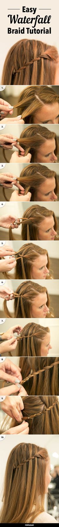 The Waterfall Braid Tutorial You Are Going to Want to Pin!  #hairtutorials