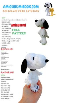 Dog Snoopy Amigurumi Free Pattern - Amigurumibook.com