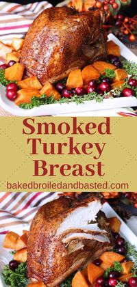 This smoked turkey breast is perfect for a small gathering and gives you just enough of the perfect smokey goodness. Easy enough for someone just learning to smoke meats but a great seasoning blend for a more experienced cook. #smokedturkeybreast,#smokedmeats,#thanksgivingtirkeybreast,#cookingfor2