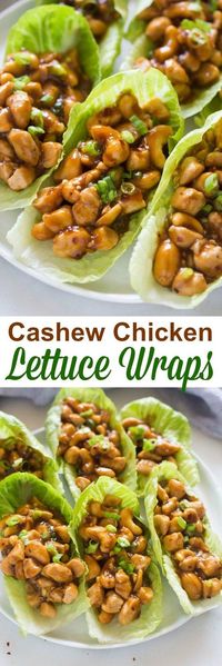 I'm a little obsessed with this easy dinner idea! Cashew Chicken Lettuce Wraps that are better-than-takeout and made in less than 3o minutes! tastesbetterfromscratch.com