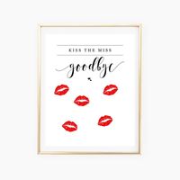 Lips Bachelorette Keepsake, Printable Kiss the Miss Goodbye Sign, Bridal Shower Sign, Bachelorette Party Guestbook, Hen Party - Etsy Canada