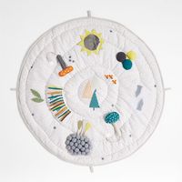 Designed to help babies grow and develop in their first year, our Busy Baby Activity Gym Play Mat has plenty to keep your little one, well, busy. Four nature-themed rattles and lots of plush textures and interactive elements encourage babies to explore, play, learn and hit new milestones from tummy time to sitting independently. Use the mat on its own or with the padded bar to create a fun mobile. Pair with our matching Busy Baby Activity Chair to make a wonderful gift set.Get ideas for items to