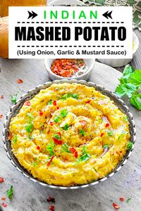 Indian Mashed Potatoes - Aloo Bharta (Mustard, Onion & Garlic) - Curried Mashed Potatoes #mashedpotatoes