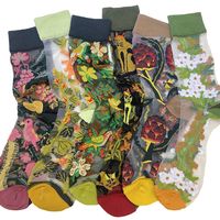 PRICES MAY VARY. [Flower Socks]: Ballballu vintage flower ankle high socks within several colors and patterns. There are different ombinations within different styles that can match your summer dress up. [Material]: Polyester. Ballballu transparent thin glass socks are very thin and breathable. The ankle high design is very fashinoable and allow girls be special and beautiful during summer. [Fashion Style]: Breaking the stereotype of traditional summer socks! Socks are very soft, elastic band wi