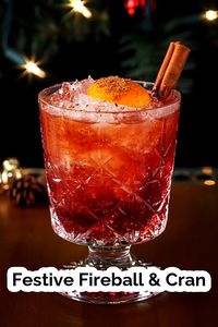 Indulge in the delightful blend of Fireball and cranberry juice with this Festive Fireball & Cran cocktail. Perfect for Christmas celebrations! 🎄🍹 #ChristmasCocktail #HolidayDrinks #FireballCocktail