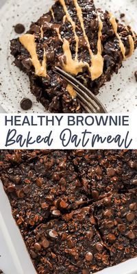 Brownie Baked Oatmeal is a delicious healthy treat you can enjoy for breakfast or a satisfying snack! This Baked Brownie Oatmeal recipe is made by combining oats, cocoa powder, banana, maple syrup, vanilla, and dark chocolate chips for a guilt-free dish that is loaded with fiber and nutrients. Plus, it is vegan, gluten-free, and dairy-free!