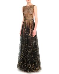 Cosmos-Embroidered Tulle Gown by Valentino at Bergdorf Goodman.