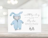 Blue Snowsuit Baby Shower Invite Template