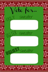 Free printables for ugly/tacky sweater party!