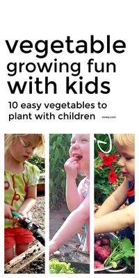 Growing vegetables with kids is a wonderful way to have fun outdoors whilst learning loads about plant science. These 10 yummy vegetables kids can grow easily are great kids gardening projects to explore the lifecycle of plants and pollination. #kidsgardening #gardeningwithkids #growingvegetables #plantscience #plantscienceprojects #gardeningwithchildren