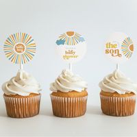 Sun Baby Shower Cupcake Toppers Ready to be personalized by you!