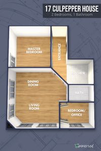 - Culpepper House is a single-family home with 2 bedrooms, 2 full bathrooms, and 2 half-bathrooms. It has a spacious living room, dining room, kitchen, and family room. #floorplan #2bedroom