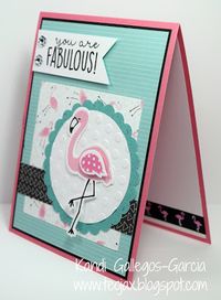 teojax: ThrowbackThursday: Fabulous Flamingo card - inside view, Calypso, Tickled Pink, CTMH, Close to My Heart, teojax