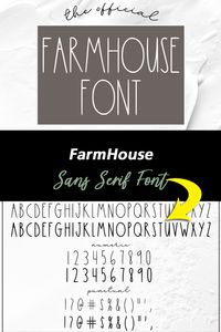 Farmhouse is a tall lettered and neat sans serif font. It can easily be matched to an incredibly large set of projects, so add it to your creative ideas and notice how it makes them stand out! #sansserif #font #creative #design #graphics #ads