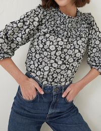 Black Sienna Springtime Floral Top, Tops & T-Shirts | FatFace.com