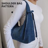 Craft the perfect accessory for any occasion with our denim bag pattern.  For those who prefer hands-free convenience, our shoulder bag patterns offer the perfect solution.  Make a statement with our bow bag patterns, adding a playful twist to your everyday wardrobe. With our downloadable PDF bag patterns, you can start sewing your new favorite accessory right away. So why wait?  Start today stitching up your own one-of-a-kind creations! This is an illustrated instruction with full-size patterns