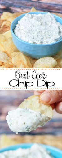 Best Ever Chip Dip - This simple chip dip takes 5 minutes to pull together, and is SO much better than those little packets - cheaper, too! #chipdip #recipe #snack #appetizer #homemade via @mrskamiller