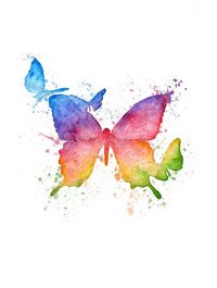 Pride Rainbow Print, Butterfly Rainbow Painting, Rainbow Nursery, Watercolor Butterfly, Rainbow Play